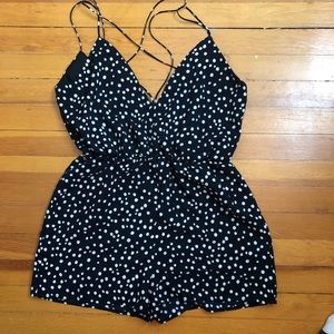 Kimchi Blue Black Polka Dot Romper